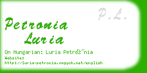 petronia luria business card